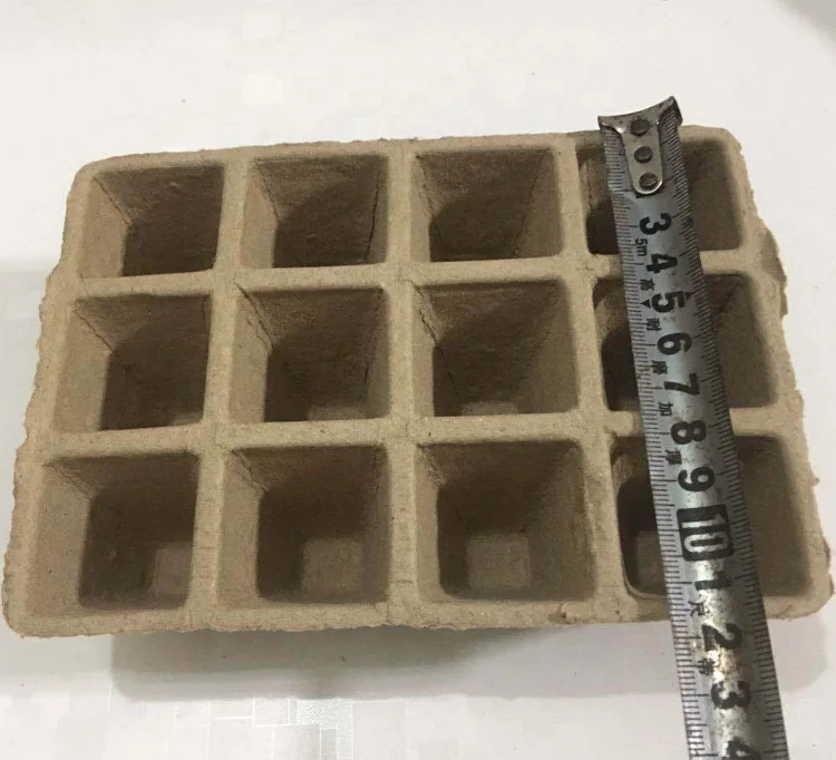 Factory supply Biodegradable 12 cells Paper Pulp Peat tray Seed Starter Nursery paper Trays for wholesales