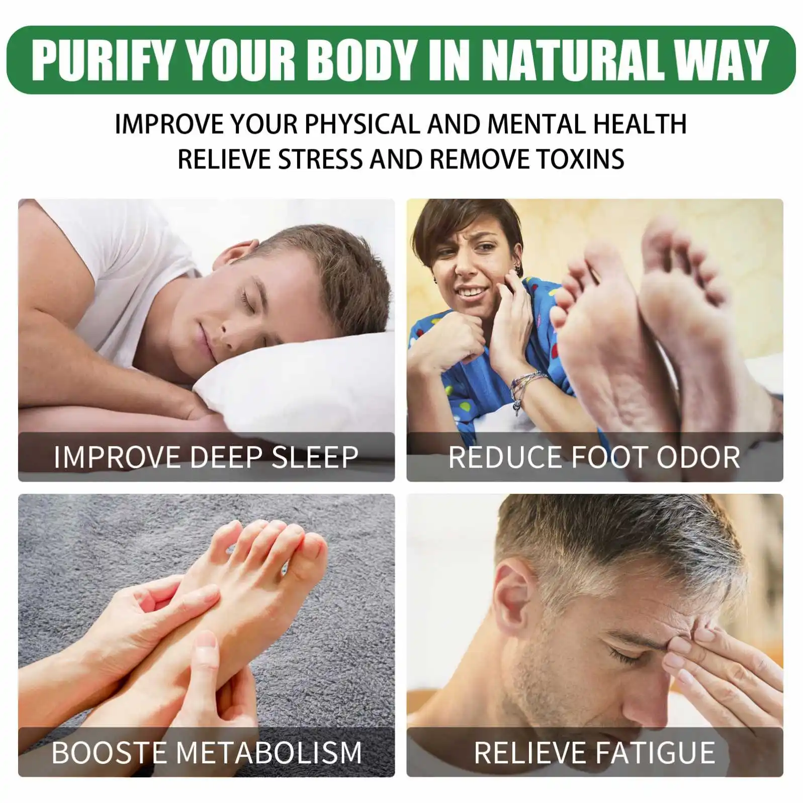 OEM ODM Deep Cleansing Foot Pads Stress Relief Foot Care with Bamboo Vinegar Ginger Powder with Premium Ingredients