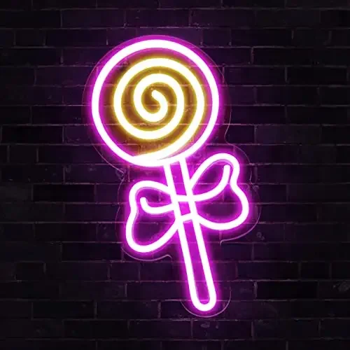 Bedroom Lollipop Lights Pink LED Neon Signs Wall Decoration USB Powered Party Supplies Decorations Living Room
