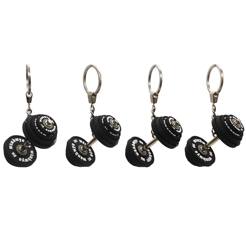 core adjustable dumbbells  llaveros cast iron barbell fitness gym custom designer DIY barbells plate rack Metal barbell keychain