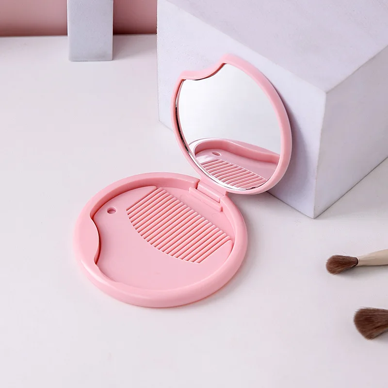 Simple single-sided handheld wholesale folding makeup mirror Student dormitory desktop dressing portable plastic mirror