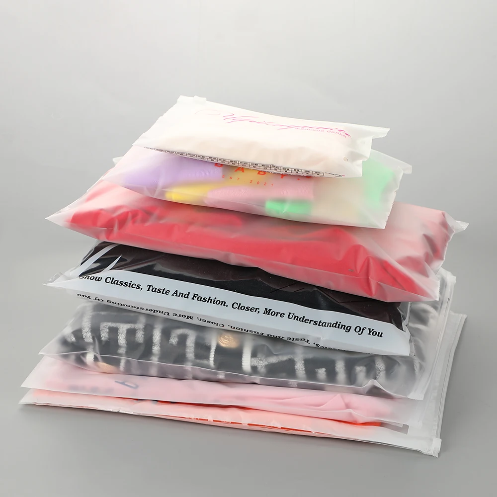 Wholesale Custom Printed Ziplock Frosted Plastic Slider PE Zipper Bag for Swimwear Cosmetic Underwear Clothing Packing Storage
