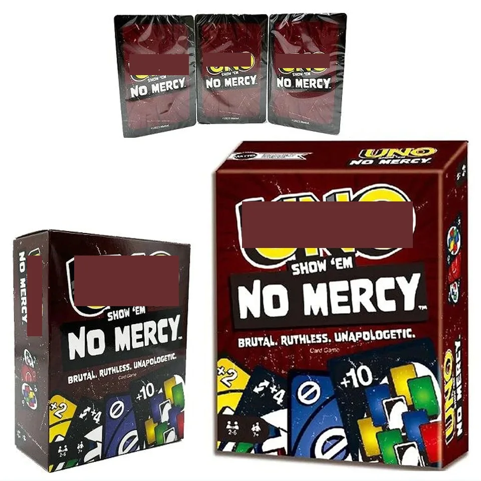 Mattels UNOS Minecrafts Mario Card Game Multiplayer UNOES FLIP NO mercy Card Game Family Party Games Toys Kids Toy Playing Cards