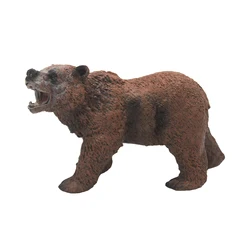 High Quality Good Price OEM ODM PVC Plastic Animal Toys Realistic Eco-friendly Brown Bear Family Set Grizzly Bear Toys