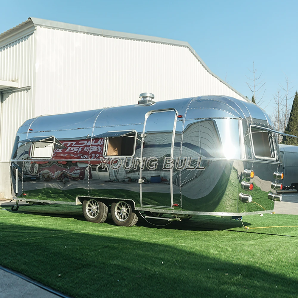 Youngbull 2023 Cost effective Mirror Stainless Steel Airstream RVs campers travel trailer