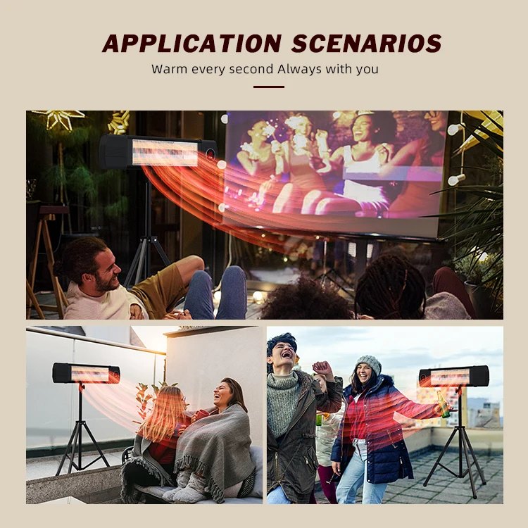 Outdoor Patio Warmer 1500W Freestanding Electric Space Heater Wall Mounted Heater Infrared Heater