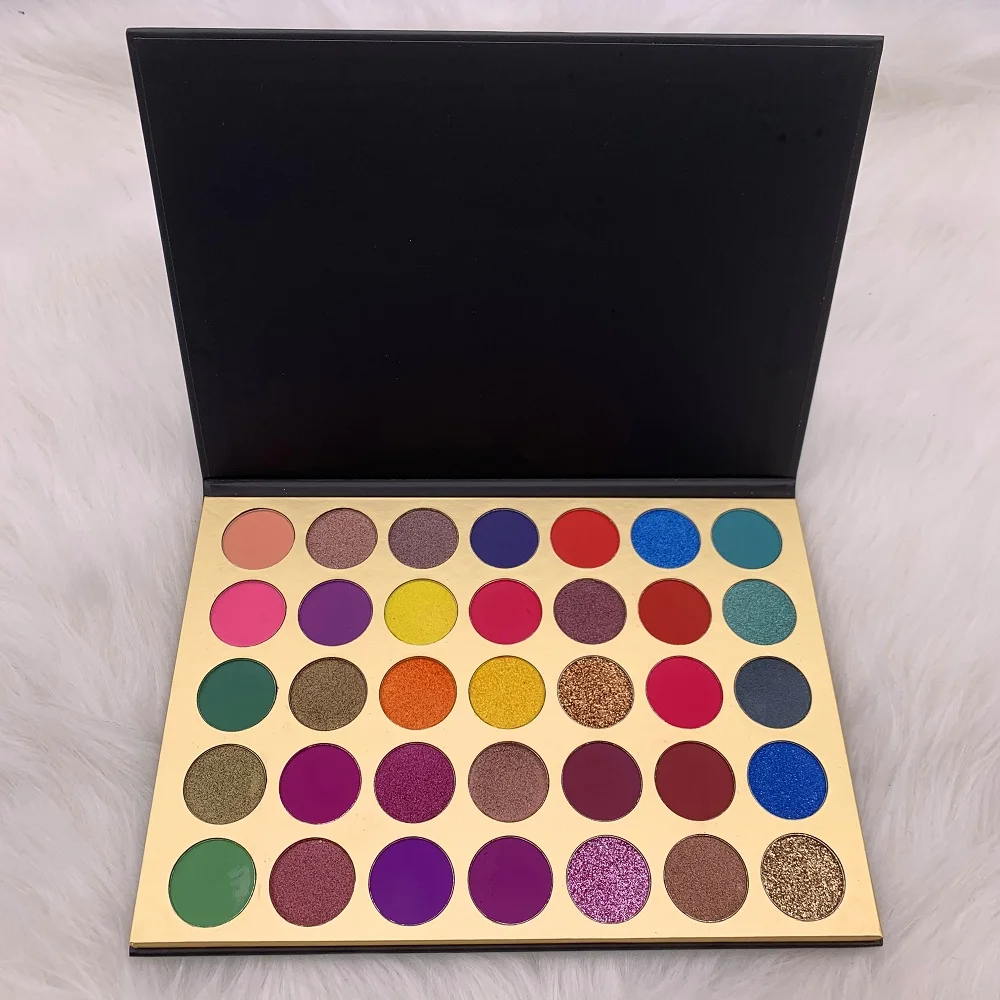 Private label sombras de ojos neon neon pigment eye shadow powder highly pigmented vegan makeup no logo eyeshadow palette