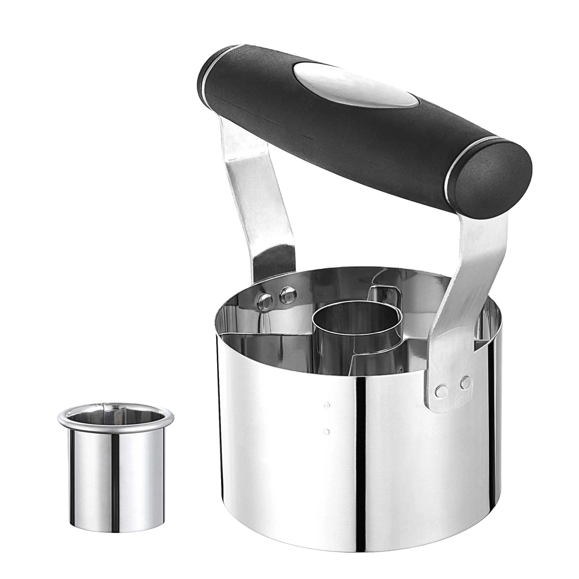 430 Stainless Steel Cake And Biscuit Mold Doughnut Cutting Mold With Soft Handle Circular Kitchen Baking Press