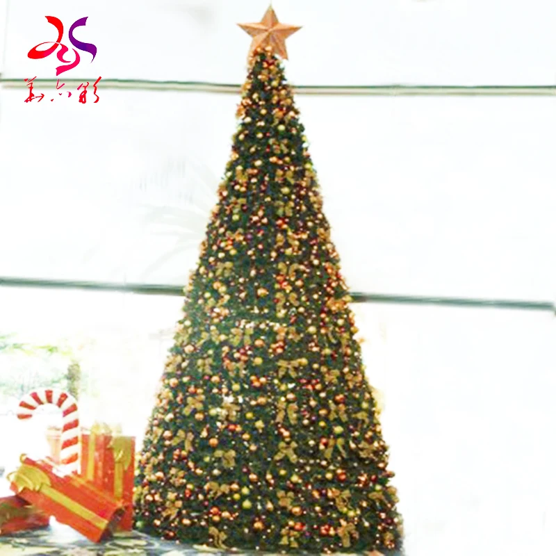Newest 8m 10m 12m18m 20m 25m 30m 40m 50m outdoor giant Christmas tree With Red and yellow ball ornament decoration