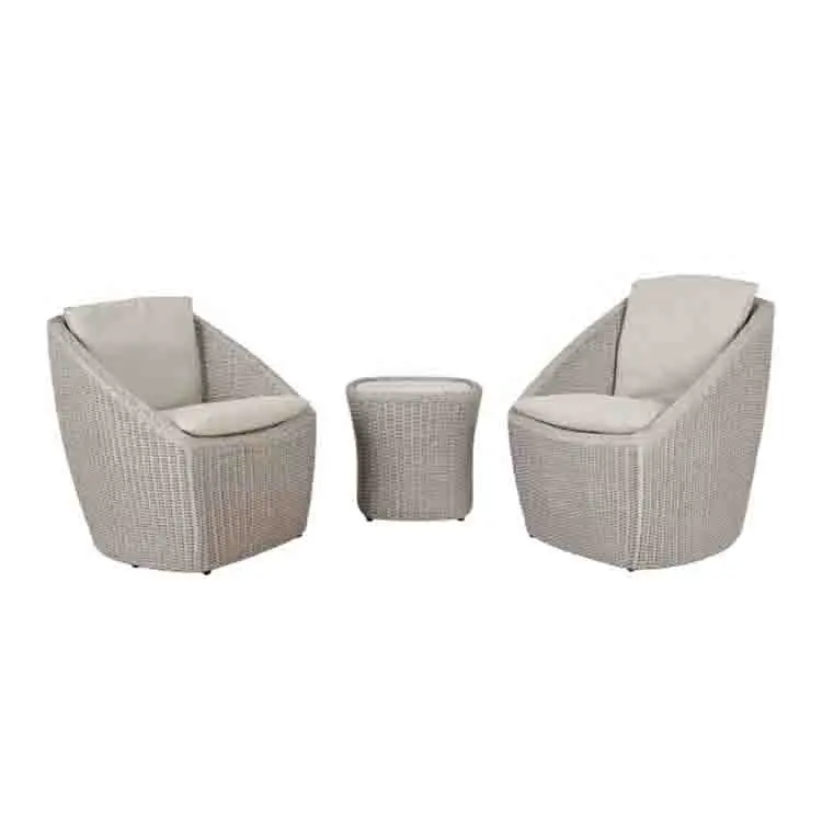 
3pcs round wicker light grey luxury garden patio sets patio furniture set outdoor rattan bistro furniture 