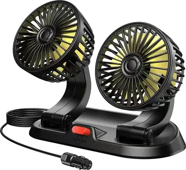 Car fan  12V 24V USB truck air fan cooling universal  interior accessories 12 volt fan rv suv 2022 new Dual dashboard