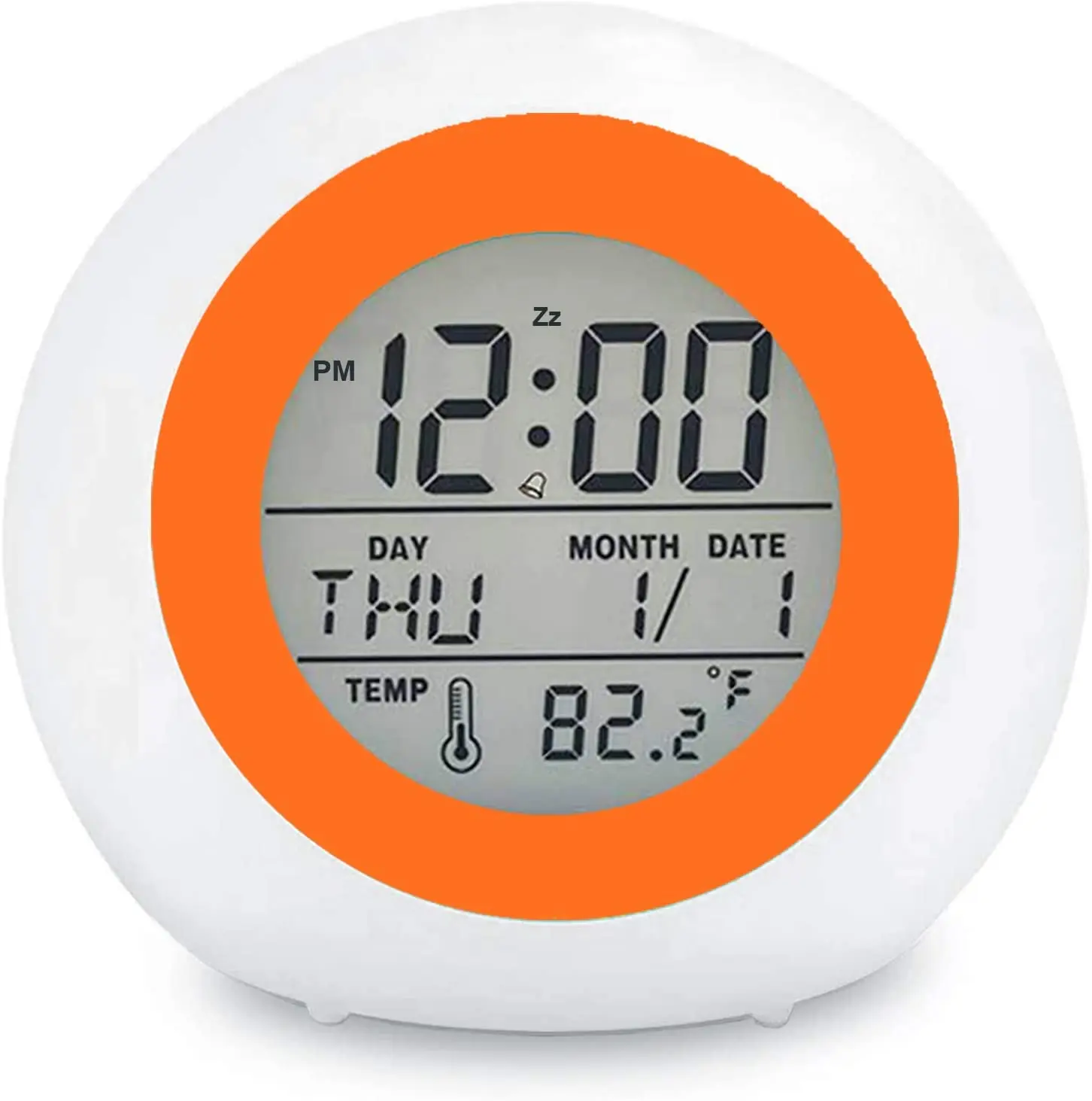 Snoozing LCD Display Wireless Weather Station with Alarm Clock for Kids Living Room Bedroom Temperature Touch Control Clock
