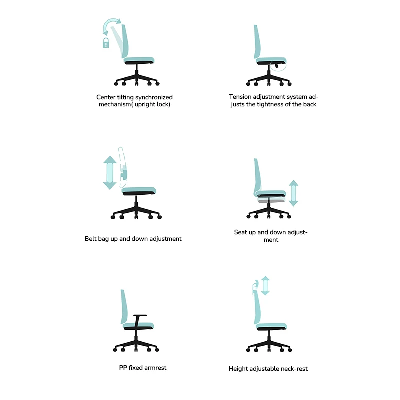 Modern Fancy Lift Mesh Office Chair Ergonomic Metal Fabric Design for Swivel Executive Use Comfortable Foam Nylon PU Material