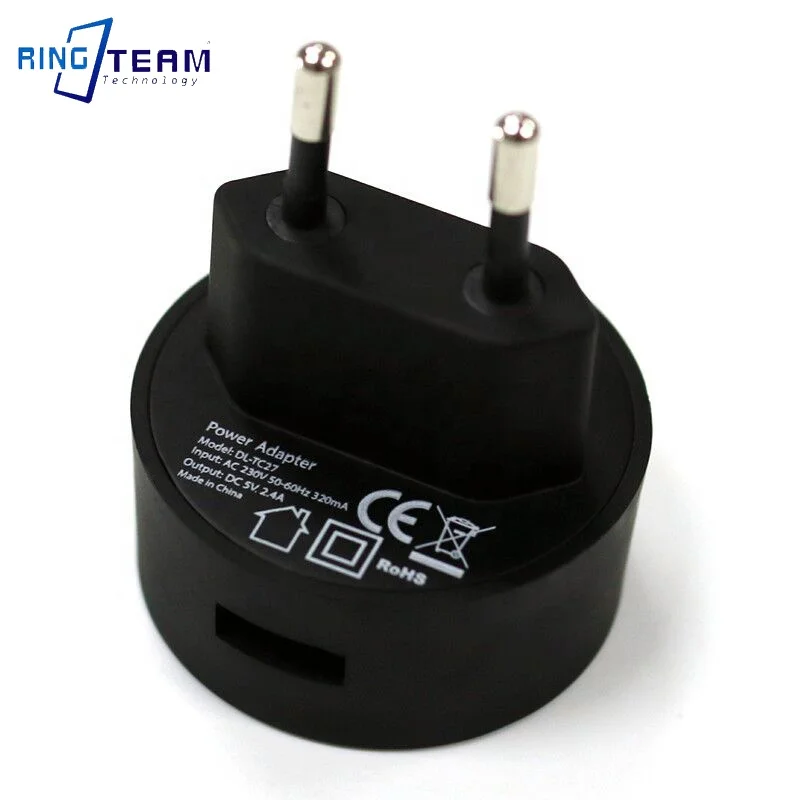 Round Head 5V2.4A EU European Standard USB Wall Charger for Mobile Phones Cameras Tablets and Other