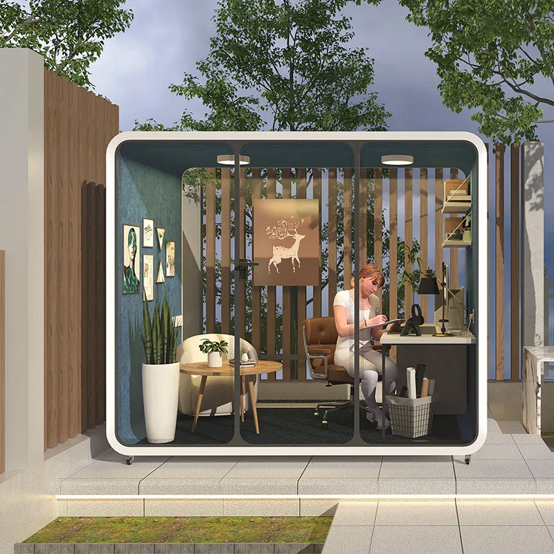 Outdoor Meeting Soundproof Work Meeting Pod Modern Acoustic Home Office Podindoor Prefabricated Person Pod Two Meet
