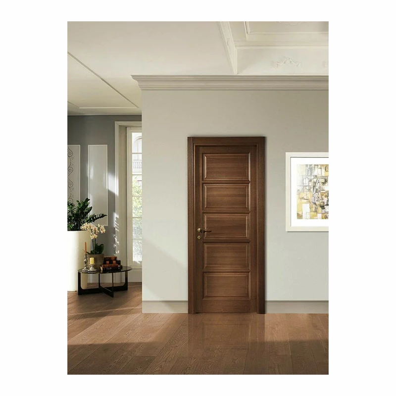 Solid Wooden entry exterior and interior door light luxury classical for office building villa