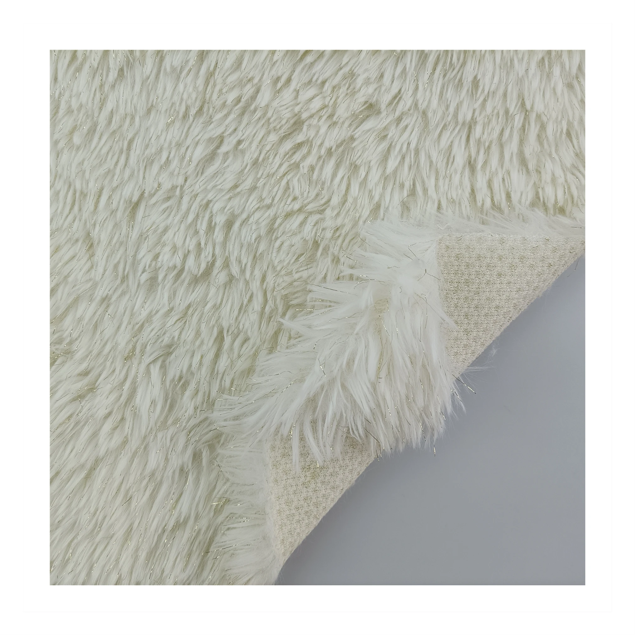 Stylish Sequined Long Pile Shaggy Rabbit Faux Fur Fabric for Blanket/Coat/Fur Collar/Shawl