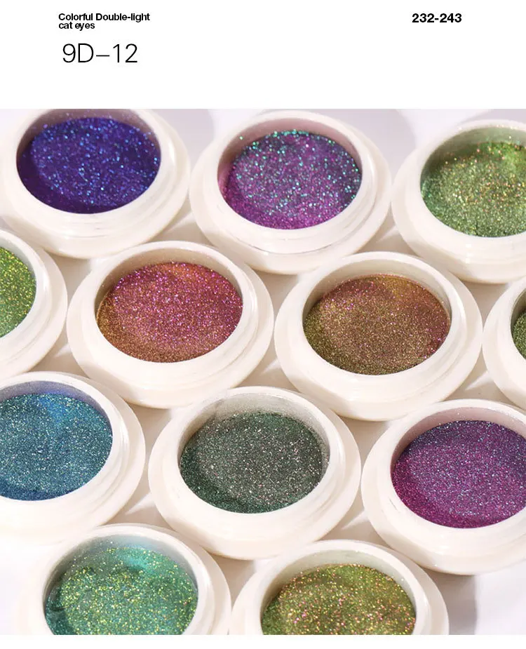 5D/9D Cat Eye Chameleon Magnetic Powder Nail Polish Long Lasting Cat Eye nail powder For Nail Salon