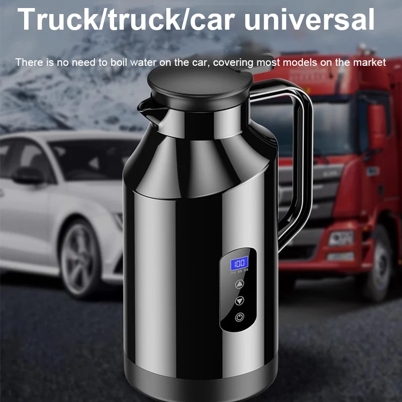 Car kettle large capacity 12v24v car universal electric kettle insulation boil water fast boiling kettle stanley cup