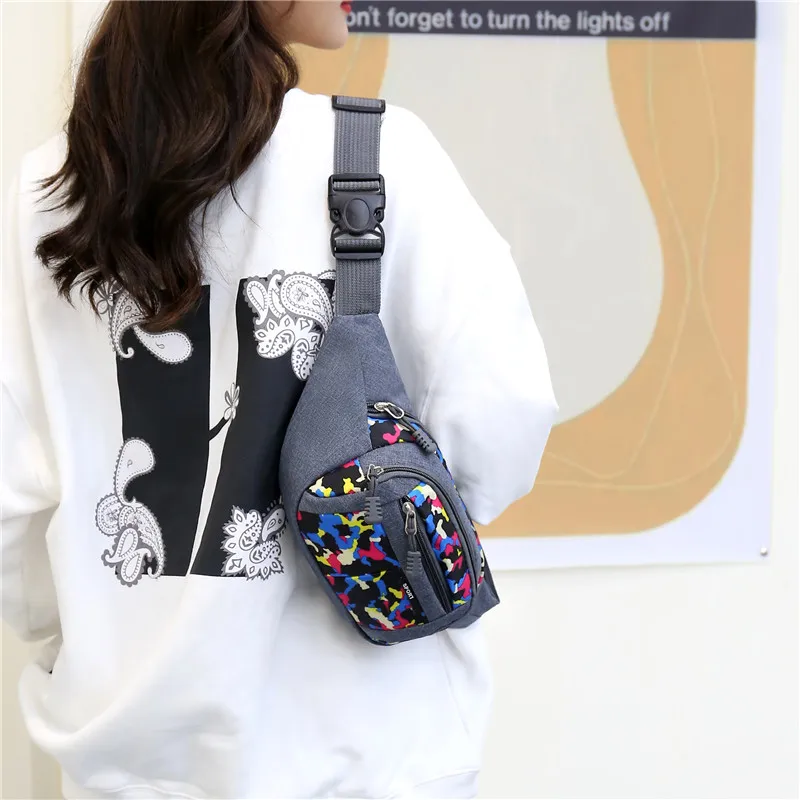 Fashion women chest bag Wholesale women ultra-light fanny pack High quality camouflage color waist bags for shopping running