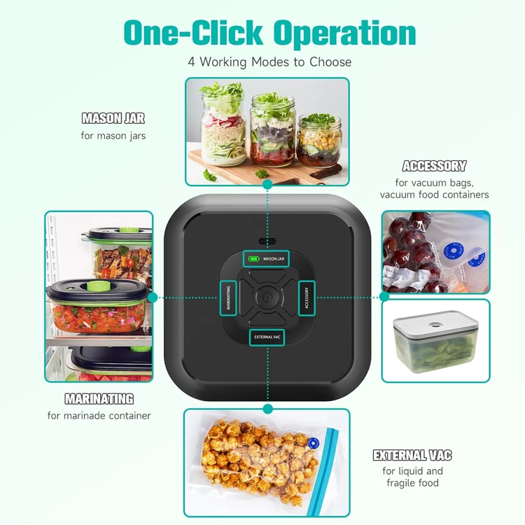 Household kitchen mini vacuum sealer for mason jar portable USB electric vacuum sealer kit for containers ,vacuum bags