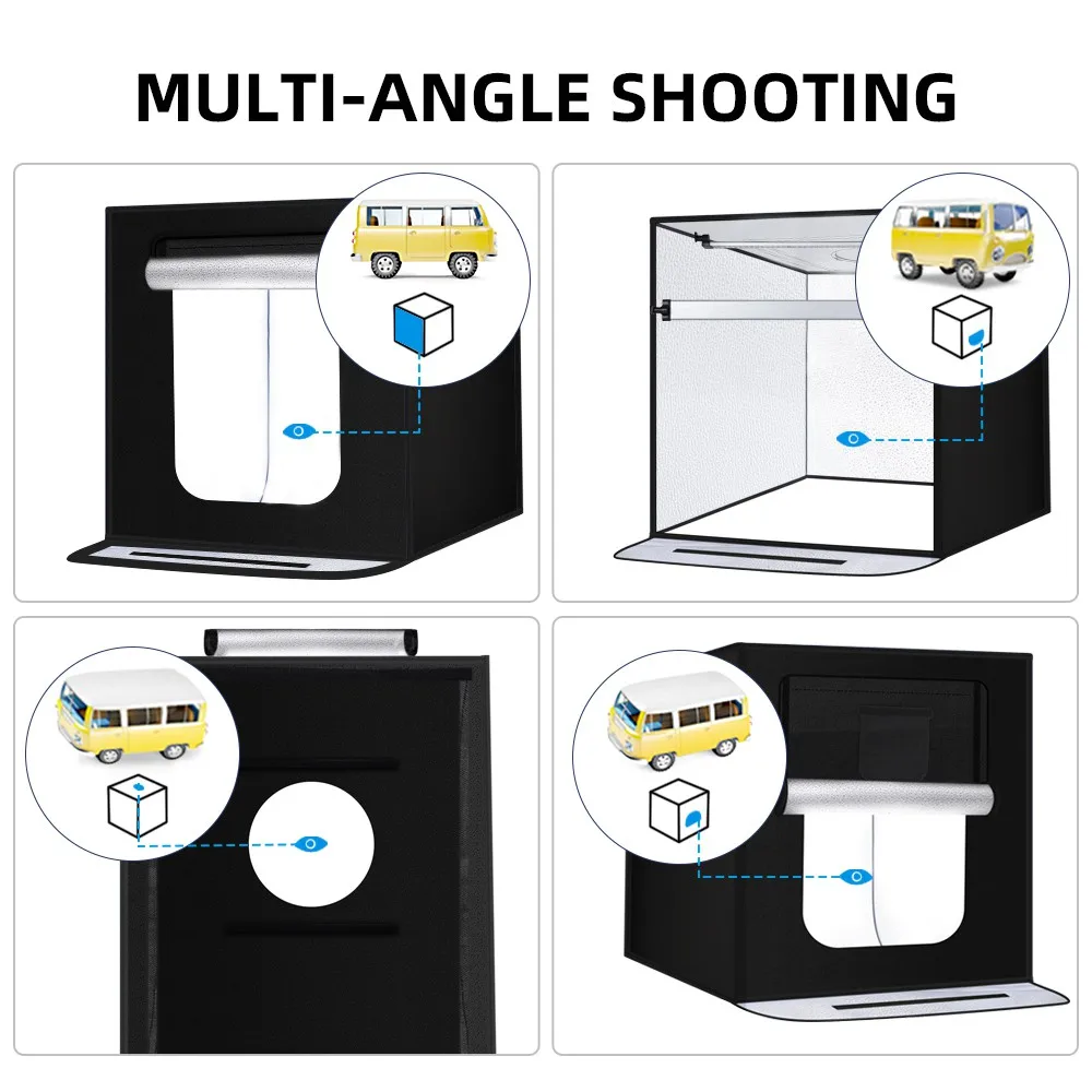 Travor 60cm foldable cube shooting product photography fotobox led lighting box camera tent studio folding lightbox cube photo