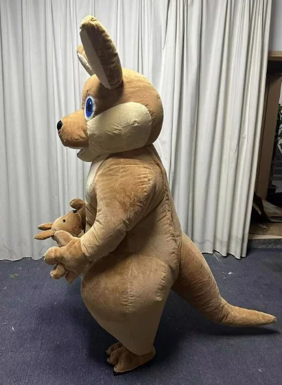 Cheaper High Quality Walking Plush inflatable kangaroo mascot costume for adults