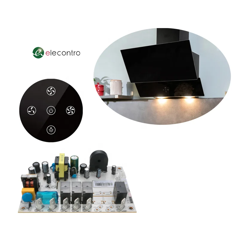 Electronic Touch 5-Key PCB Kitchen Cooker Hood PCBA Switch Control Panel