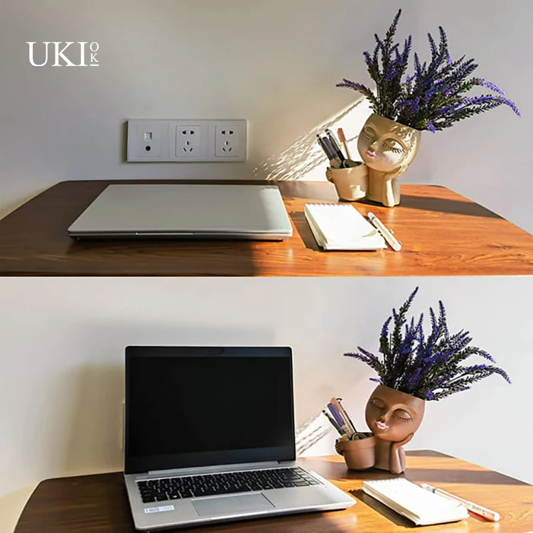 UKIOK Resin Meat Factory Wholesale Production  Garden  Human Face Family Plastic Flower Pots