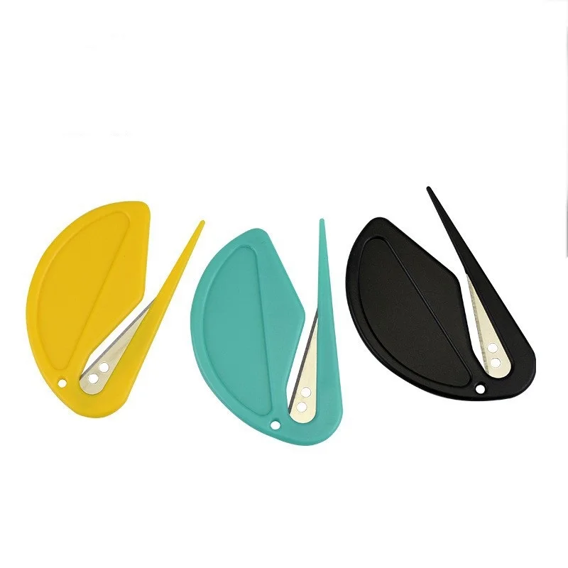 Оптовая продажа Многофункциональный пластиковый нож для открывания букв овальной формы на