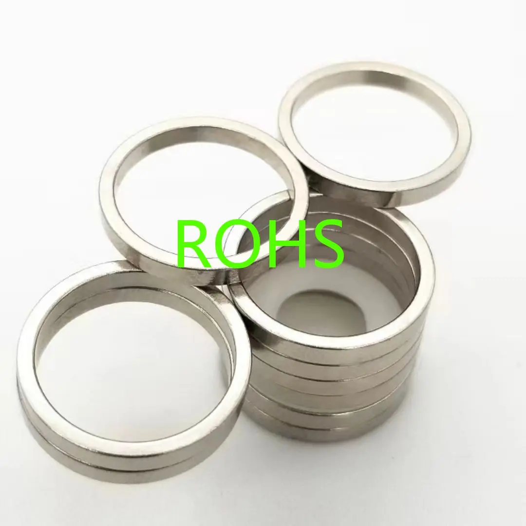 Ndfeb Industrial Magnetic Materials N35 N52 Speaker Big Size Strong Magnetic Field Nickel Motor Speaker Magnet Neodymium Ring