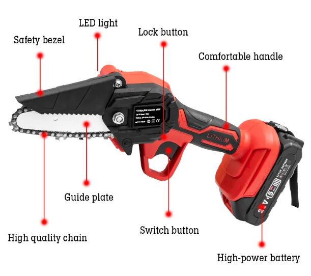 LUTOOL LT-108 cordless Garden electric  Chain Saw Machine