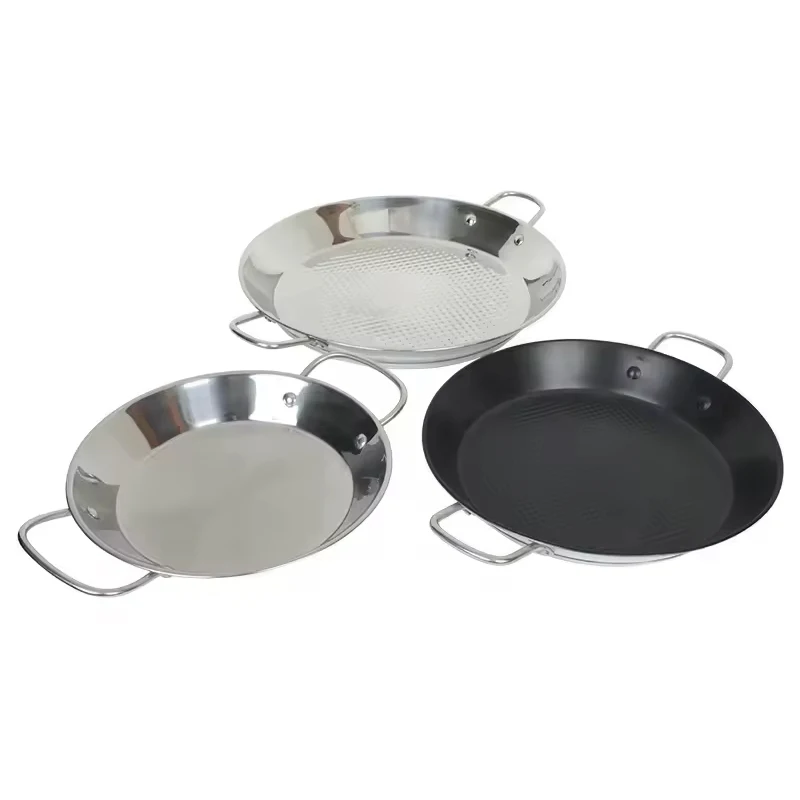 Double Handle Non Stick Skottel Braai Pan 34cm Stainless Steel Paella Pan