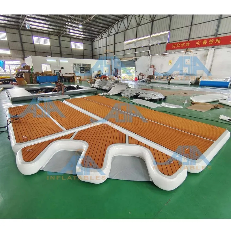 Protection Inflatable Floating Platform Sea Island/ Pvc Floating Swimming Dock Platform Inflatable Water Platform