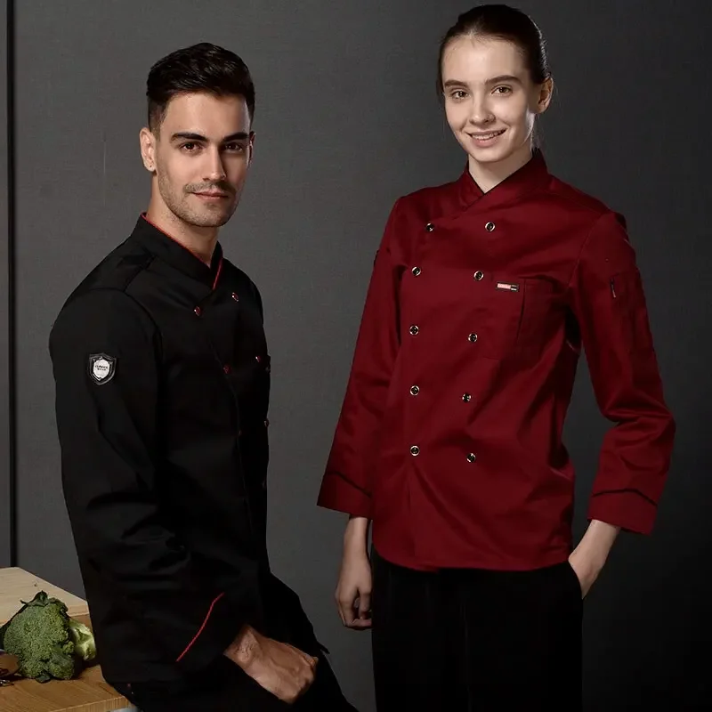 Design Professional Long Sleeves Cook Uniforme Para Chefs Coat Kitchen Restaurant Sushi Chef Uniform For Unisex