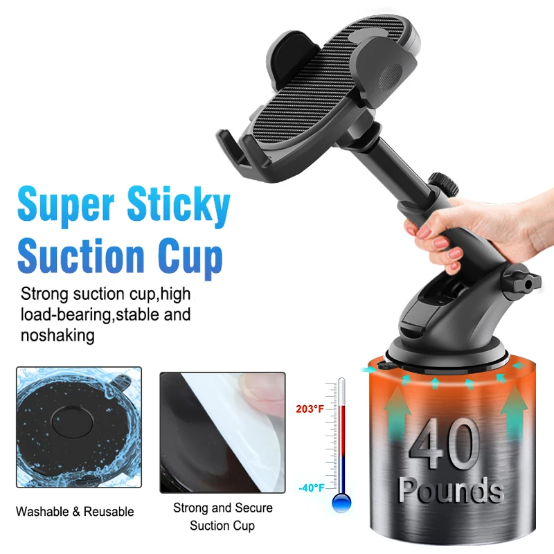 2 In1 Telescopic Rod Car Phone Holder Mount Suitable for Car Dashboard /Windshield Handyhalter Phone Holder Suporte Para Celular