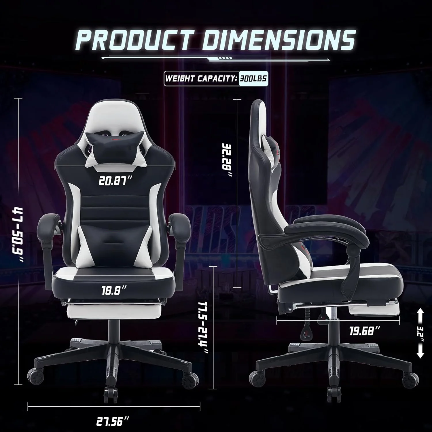 Silla Gamer china wholesale Computer pu leather gaming chair Black and White chair Modern Swivel Lift gaming chair for gamer