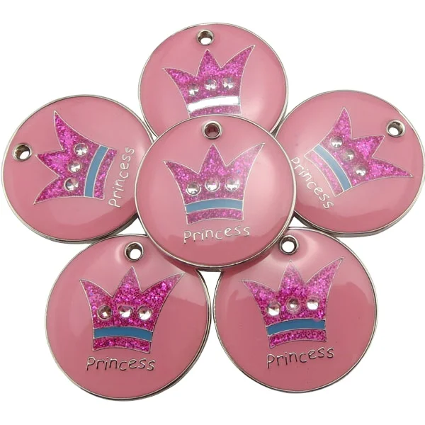 rhinestone crystal jewelry Pendants Dog Tag Crown Shaped Charm For Pet Collar Dog Accessory Lobster Clasp Dog cat Pet Supplies