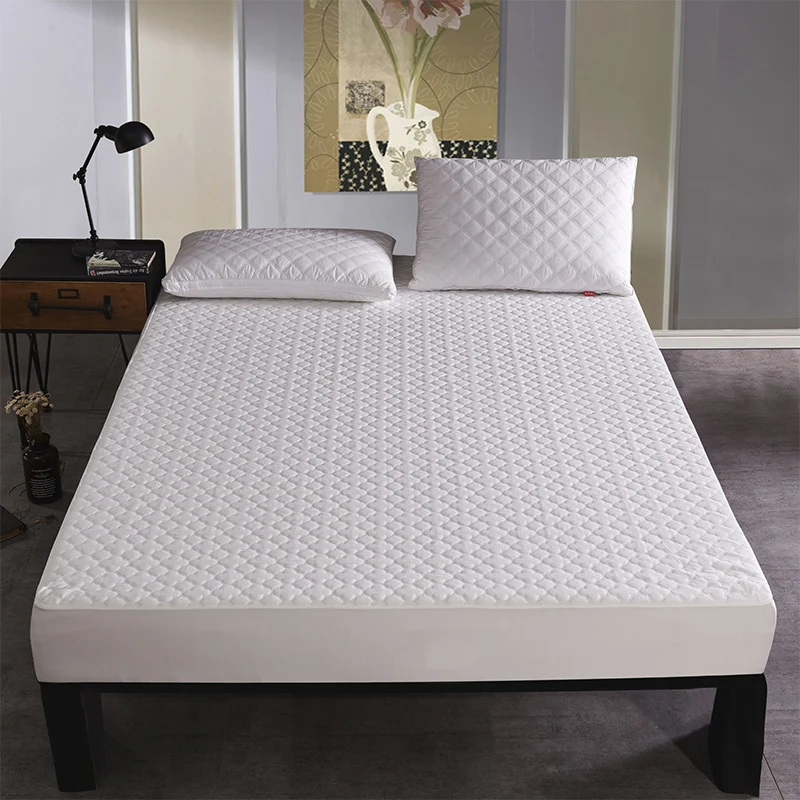 Wholesale Price Padded Mattress Protector Waterproof Quilted Mattress Cover Protector Line Fabric With Pillow Cover