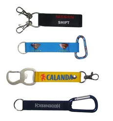 Cheap Custom Embroidered Logo Fabric Key Fob Lanyard Keychain/Cloth Key Holder/Key Chain Wristlet With Eagle Mouth Hook