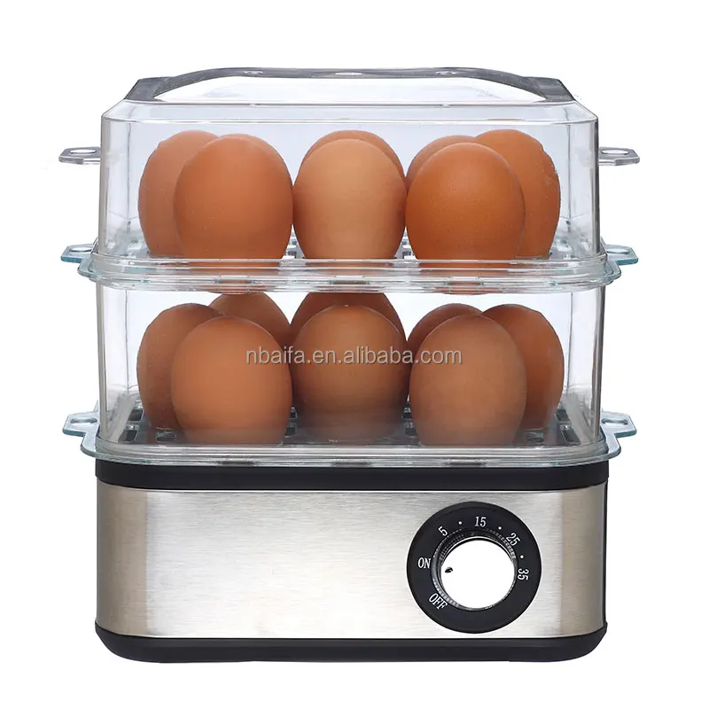 Aifa Smart Home Appliances Egg Steamer Double Layer Automatic Egg Cooker Machine Mini Electric Egg Boilers Stainless Steel