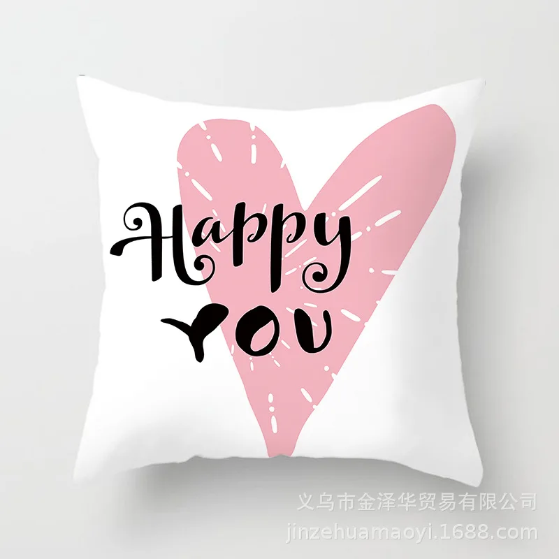 New Love Couple Pillow Case Letter Mr and Mrs Decorative Pillows Cushion Cover for Home Wedding Decoration Valentine