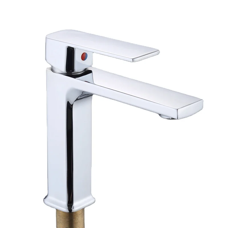 Modern Single Handle Bathroom Faucet Zinc Alloy with Stainless Steel Valve Core Basin and Bathtub Taps