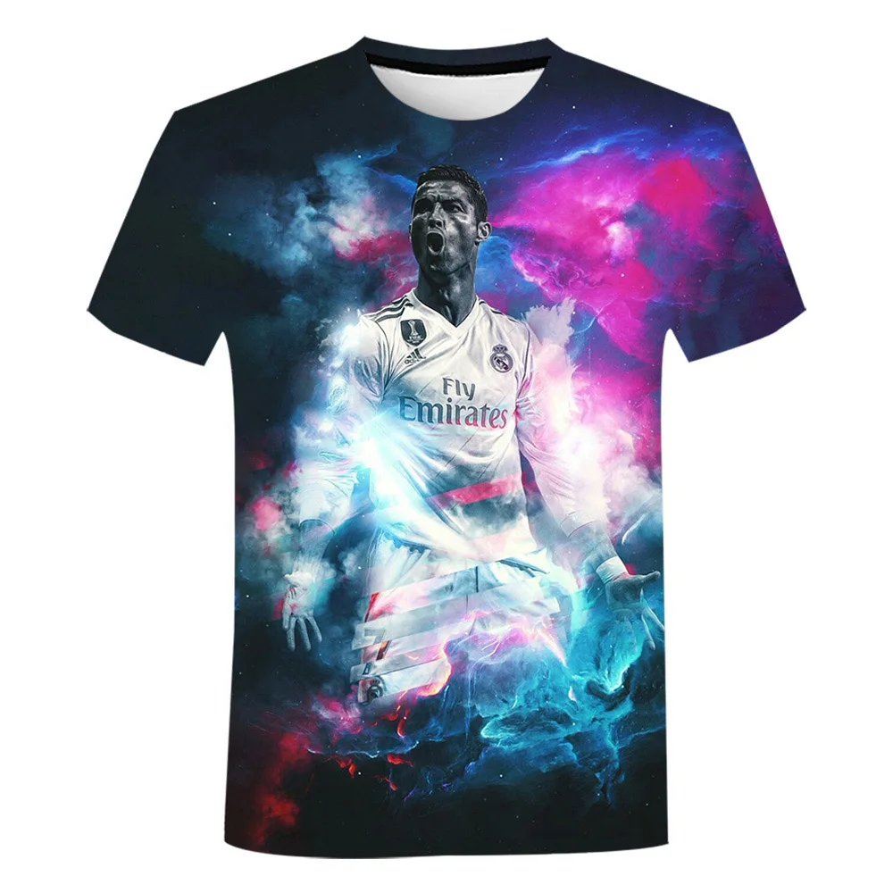 Cristiano Ronaldo-Camiseta No.7 3D Printed Shirt for Men Football Casual Round Neck Shirt Tops Star 3D Printing Shirt From Men