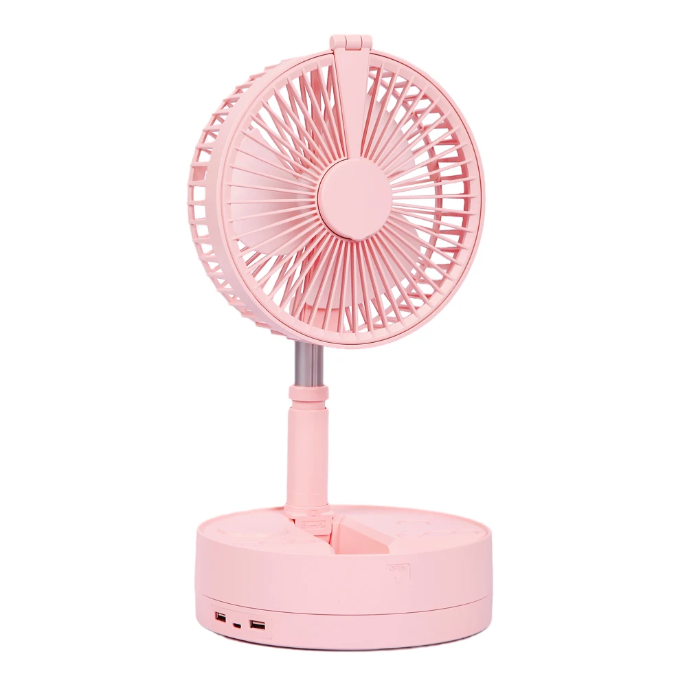 15600mAh Rechargeable USB Portable fan outdoor Wireless charging/charger Power Bank mini Lamp Telescopic Folding