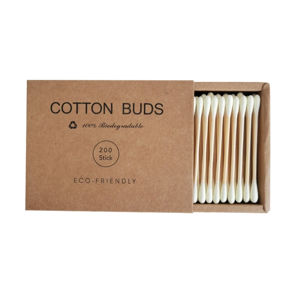 Customized Logo Multicolor Disposable Cotton Swabs Ear Cleaning Tool Bamboo Cotton Swab