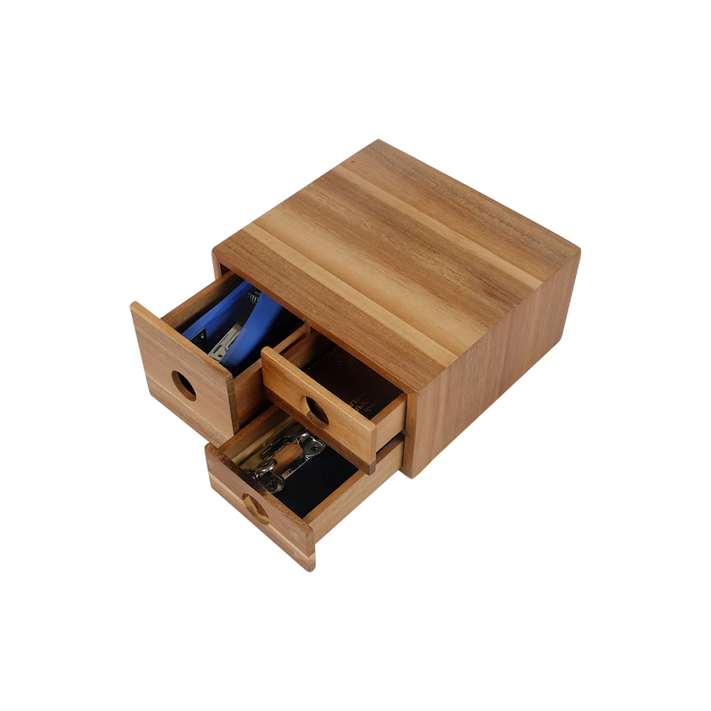 Minimalistic Standing Stationary Office Bamboo Desk Top Accessories Workspace Organizers With Drawers