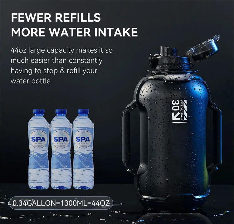 Newest 44 OZ Large Capacity Sport Water Bottle Tritan Tracks Water Intake Drinking Bottle Smart Water bottle With App