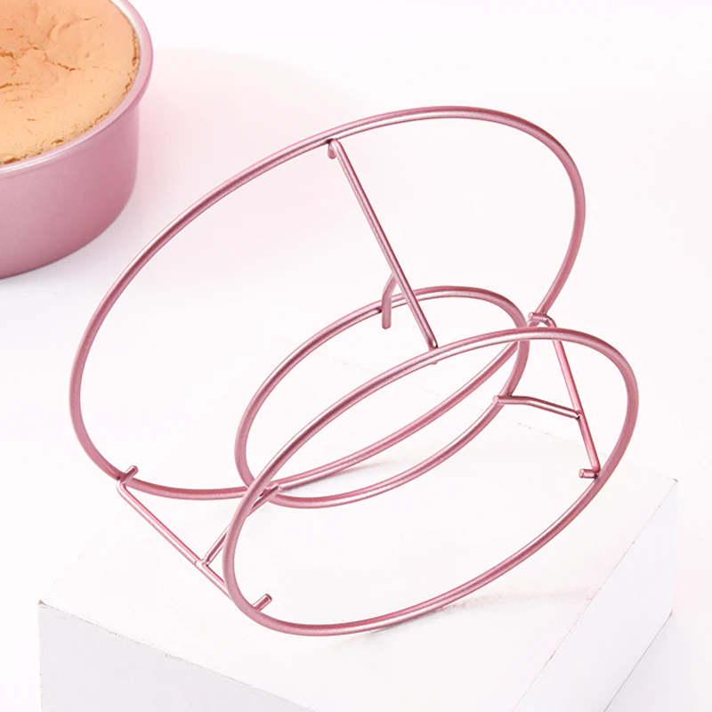 CHEFMADE New Style Steel Wire Non Stick Coating Champagne Gold Round Cake Cooling Rack For Baking