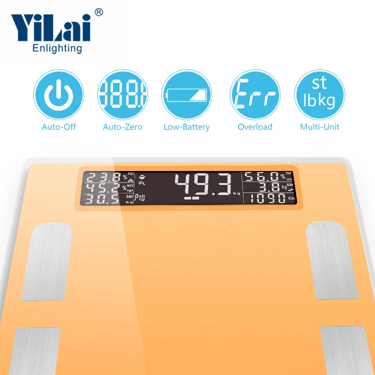 big LCD Wholesale China factory personal body composition analyzer electronic body fat scale bathroom weight scale